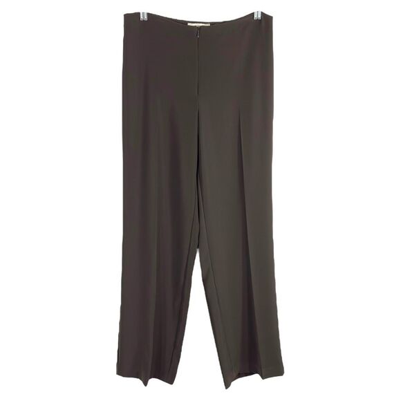 Joseph Ribkoff Size 10 Pants Brown Invisible Zip Flare Dress‎ Pants Solid 486 - Picture 1 of 8